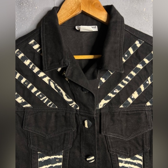 David David Vintage Jean Vest. Zebra Pattern details in size Large - Picture 3 of 10